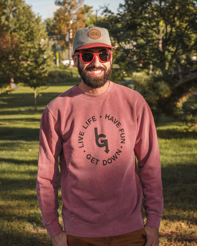The Carpe Diem Crewneck Sweatshirt - Maroon/Black